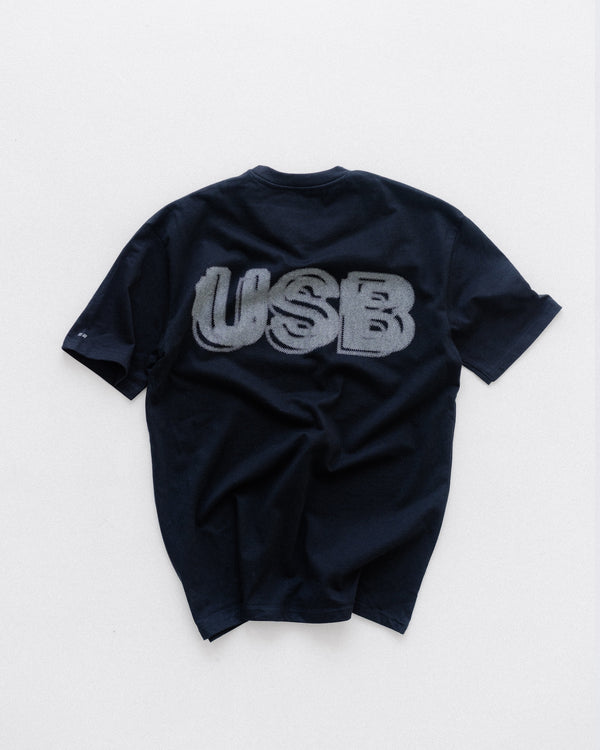 usb reflective black tee