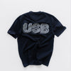 usb reflective black tee