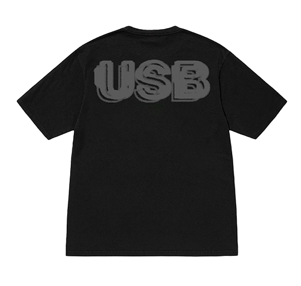 usb reflective black tee